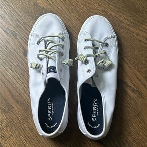 Sperry White Canvas Boat Shoes